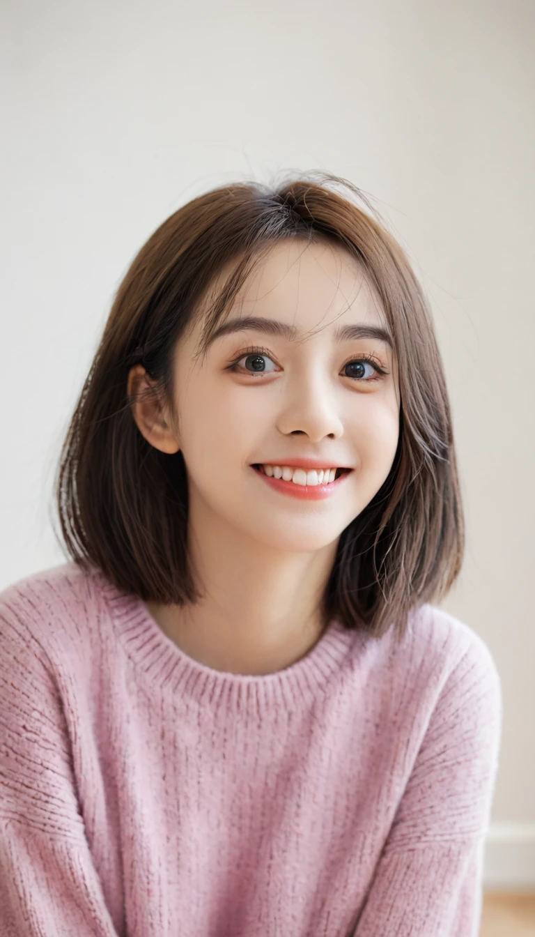 1 Girl, Solitary, big eyes, Smile,