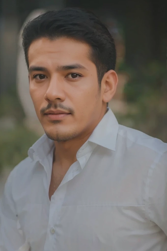 A realistis mexican man face age 25 years wear a white shirt,ultra hd 8k