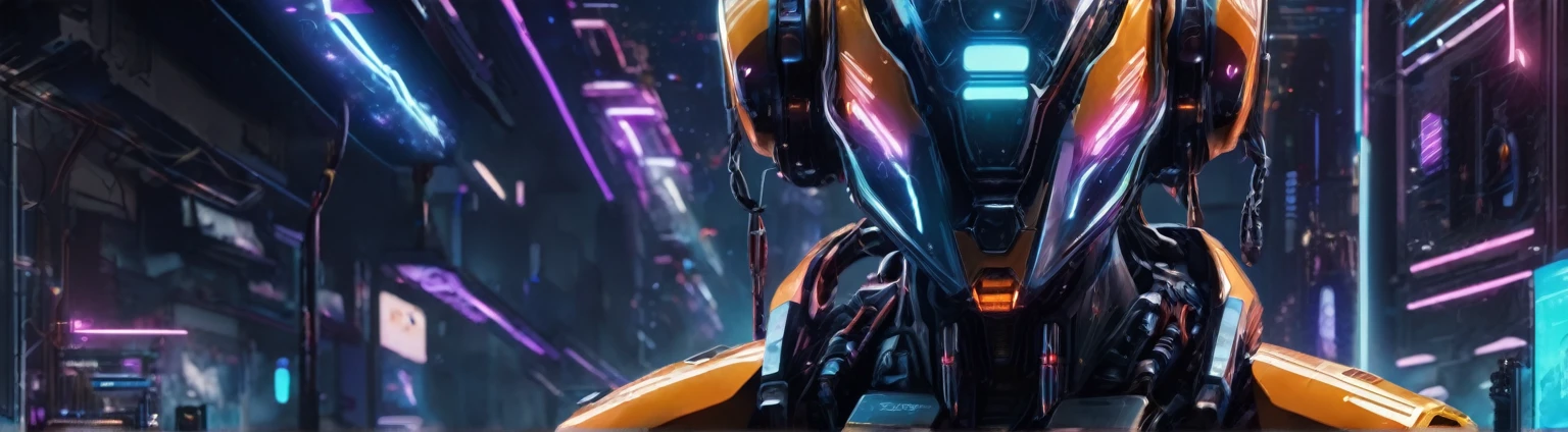 ```
Create a YouTube channel banner with the following specifications:
- Size: 2560 x 1440 pixels, but ensure the main content fits within 1546 x 423 pixels
- Theme: CyberWaveLofi, a channel that produces lo-fi music
- Central text: "CyberWaveLofi" in a futuristic, space-themed font, prominently displayed in the center with correct spelling
- Main visual: A clearly human-like but obviously female AI cyborg with a proportionate neck, an attractive face, and stylish hair
- Background: Futuristic and cool, with a cyberpunk aesthetic
- Include the channel's logo prominently within the 1546 x 423 pixels safe area
- Use colors and elements that convey a near-future, high-tech vibe

```