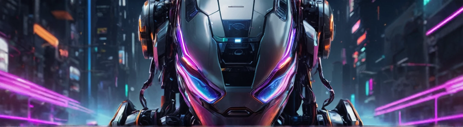 ```
Create a YouTube channel banner with the following specifications:
- Size: 2560 x 1440 pixels, but ensure the main content fits within 1546 x 423 pixels
- Theme: CyberWaveLofi, a channel that produces lo-fi music
- Central text: "CyberWaveLofi" in a futuristic, space-themed font, prominently displayed in the center with correct spelling
- Main visual: A clearly human-like but obviously female AI cyborg with a proportionate neck, an attractive face, and stylish hair
- Background: Futuristic and cool, with a cyberpunk aesthetic
- Include the channel's logo prominently within the 1546 x 423 pixels safe area
- Use colors and elements that convey a near-future, high-tech vibe

```