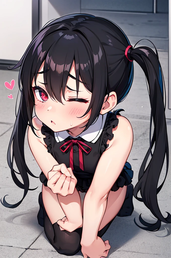 (A cute boy with black hair and pigtails dressed as a slut showing off his penis:1.4), nsfw, (gay, Squat, Eyes closed, Heart symbol next to face, Sigh, Masturbation, Sweat, Trembling Body, delicate, Shaking shoulders, sexual excitement, Shota, Night cityscape, projectile cum, with the penis, how bad, tom girl, young boy, Boy's penis, Erect penis, One exact penis, Mucus is radiating from the penis, Clothes stained with white mucus:1.2)