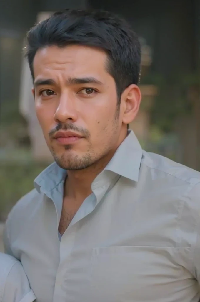 A realistis mexican man face age 25 years wear a white shirt,ultra hd 8k