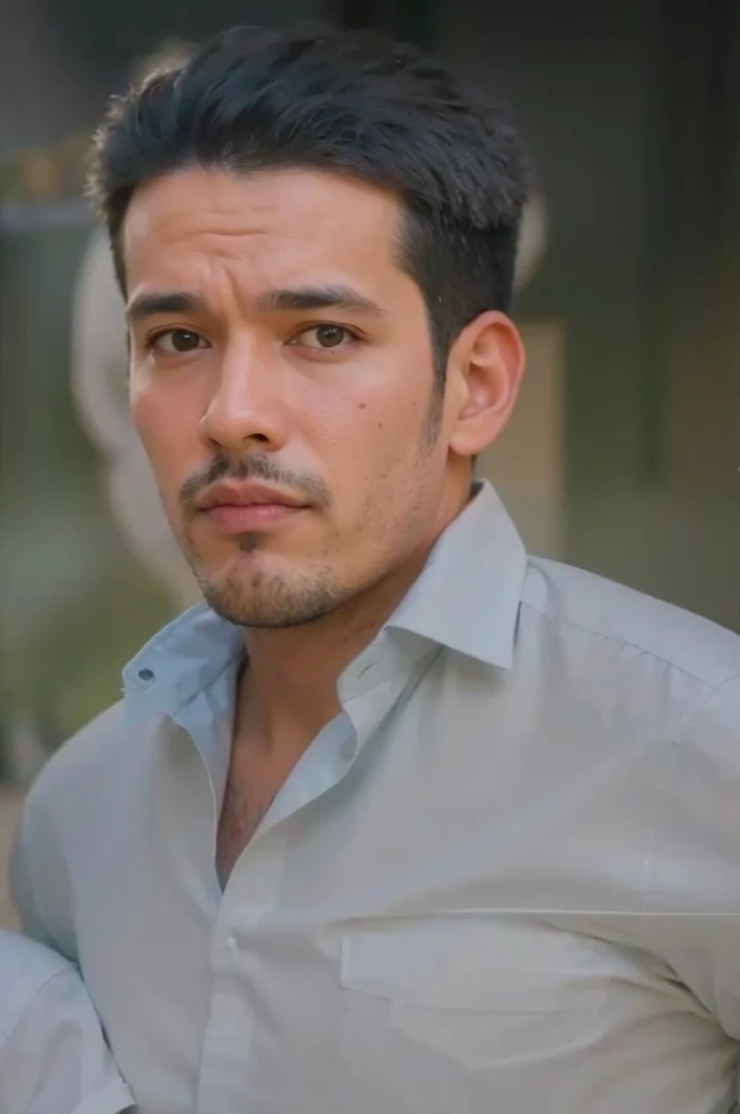 A realistis mexican man face age 25 years wear a white shirt,ultra hd 8k