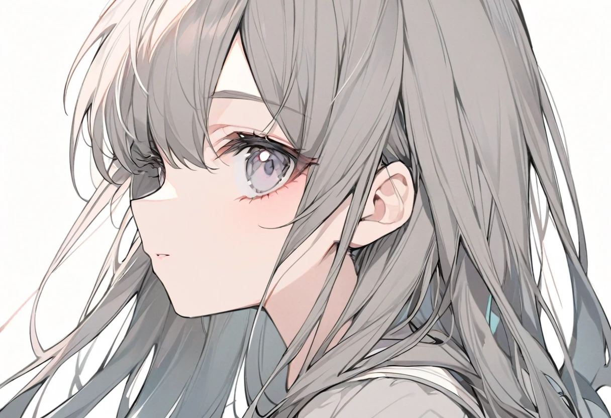anime girl with long hair and a gray shirt, an anime drawing by Yang J, pixiv, shin hanga, anime girl with long hair, beautiful anime portrait, cute natural anime face, portrait anime girl, cute anime girl portrait, beautiful anime girl, cute anime girl portraits, profile of anime girl, cute anime girl, pretty anime girl
