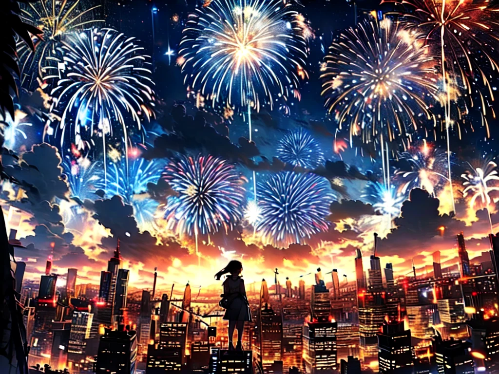 From above、firework、colorful、Glow Color、Beautiful girls、(Esbian all over)、Glass-like outfits、Sleeves glow、cute、Embracing the Earth、Infinite Universe、She has no time to breathe、possibility、Different dimension space、ultra precise detailed、 Cyber City、Sparkling、In the background there are planets, stars and a galaxy meteor shower