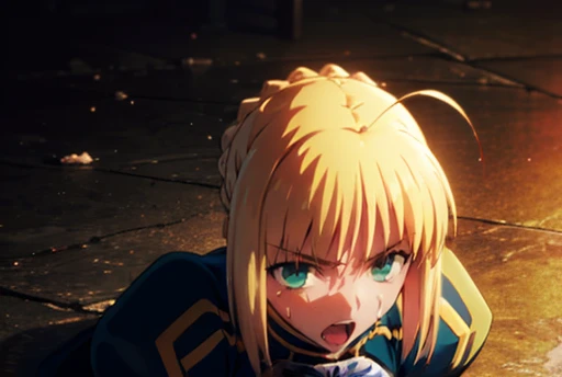 Highest quality, masterpiece, High Resolution, 1 girl, phsaber, phAltoria, vomiting, vomit,