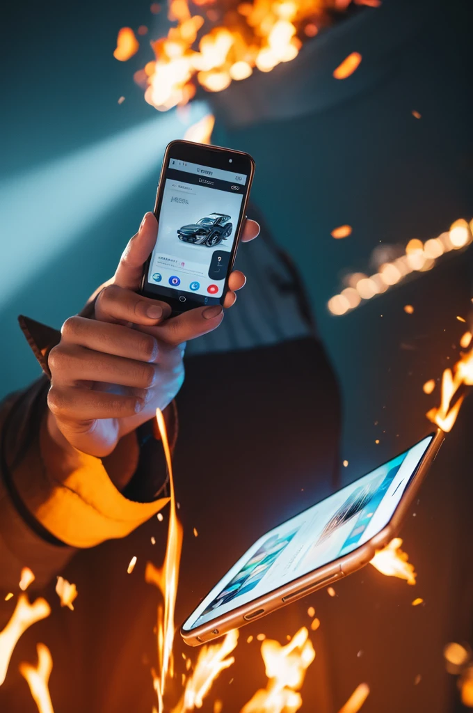 Smartphone on fire