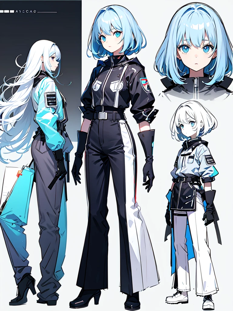 sketch (Character design sheet, same characters, whole body, Three-View, front, ~ ~ ~ ~ side, return),(Very bright:1.1), White Background, [1 Girl:7], (Tilt your head:1.2), ([sketch|watercolor \(Moderate\)]:1.15),Chaotic Abstract Background, Vector Trace, Gradient Blending, Bright colors, that&#39;wonderful, Very detailed, Complex, (Very low contrast:1.4）,whole body, Artistic elements add depth to the work. The overall atmosphere is creepy and nightmarish...., With a unique artistic touch. This movie is、The dark and crazy world of horror movies depicted in HD., Evoke visual stimuli and aesthetic sense, that will terrify and excite the audience....,watercolor画, （Lightless, Eyes without highlights, evil eye, An ugly person with white eyes, that&#39;Red eyeliner）,whole body絵, Wearing a maid outfit, Full bangs,(Full bangs, Straight bangs, The bangs are aligned diagonally), （Gradient braided hair, (Light purple hair), (Ink blotches:1.1), (pale:1.2),(Light purple:1.2),(Light green:1.2)）　and full body and watercolor画, （Lightless, Eyes without highlights, Evil Eye, A bad looking person with white eyes, It&#39;s a red eyeliner）,whole body絵, Wearing a maid outfitいる and （Mature face,tall, Wearing black tights,Green Eyes, The skin is hidden　and maid, (Add a logo"test”)