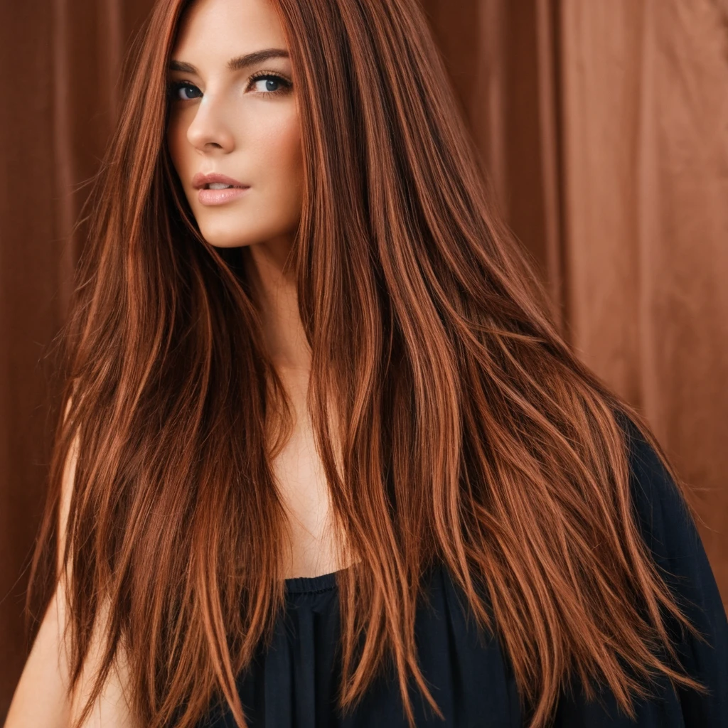 Copper color long hair