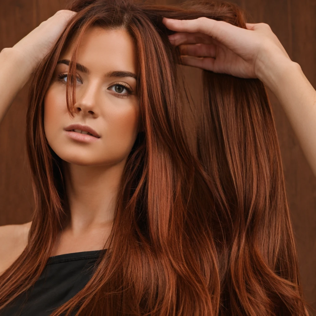 Copper color long hair