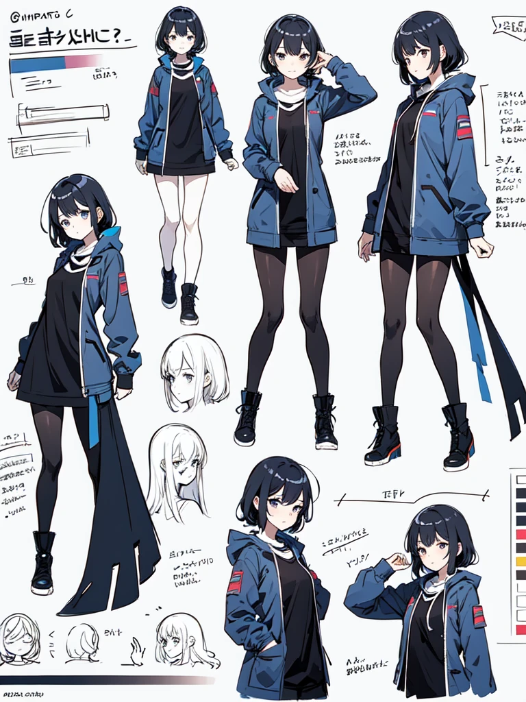 sketch (Character design sheet, same characters, whole body, Three-View, front, ~ ~ ~ ~ side, return),(Very bright:1.1), White Background, [1 Girl:7], (Tilt your head:1.2), ([sketch|watercolor \(Moderate\)]:1.15),Chaotic Abstract Background, Vector Trace, Gradient Blending, Bright colors, that&#39;wonderful, Very detailed, Complex, (Very low contrast:1.4）,whole body, Artistic elements add depth to the work. The overall atmosphere is creepy and nightmarish...., With a unique artistic touch. This movie is、The dark and crazy world of horror movies depicted in HD., Evoke visual stimuli and aesthetic sense, that will terrify and excite the audience....,watercolor画, （Lightless, Eyes without highlights, evil eye, An ugly person with white eyes, that&#39;Red eyeliner）,whole body絵, Wearing a maid outfit, Full bangs,(Full bangs, Straight bangs, The bangs are aligned diagonally), （Gradient braided hair, (Light purple hair), (Ink blotches:1.1), (pale:1.2),(Light purple:1.2),(Light green:1.2)）　and full body and watercolor画, （Lightless, Eyes without highlights, Evil Eye, A bad looking person with white eyes, It&#39;s a red eyeliner）,whole body絵, Wearing a maid outfitいる and （Mature face,tall, Wearing black tights,Green Eyes, The skin is hidden　and maid, (Add a logo"test”)