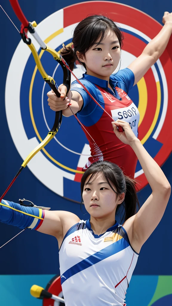 Archery athletes are doing well on the Olympic stage.。