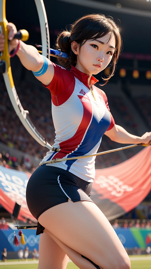 Archery athletes are doing well on the Olympic stage.。
