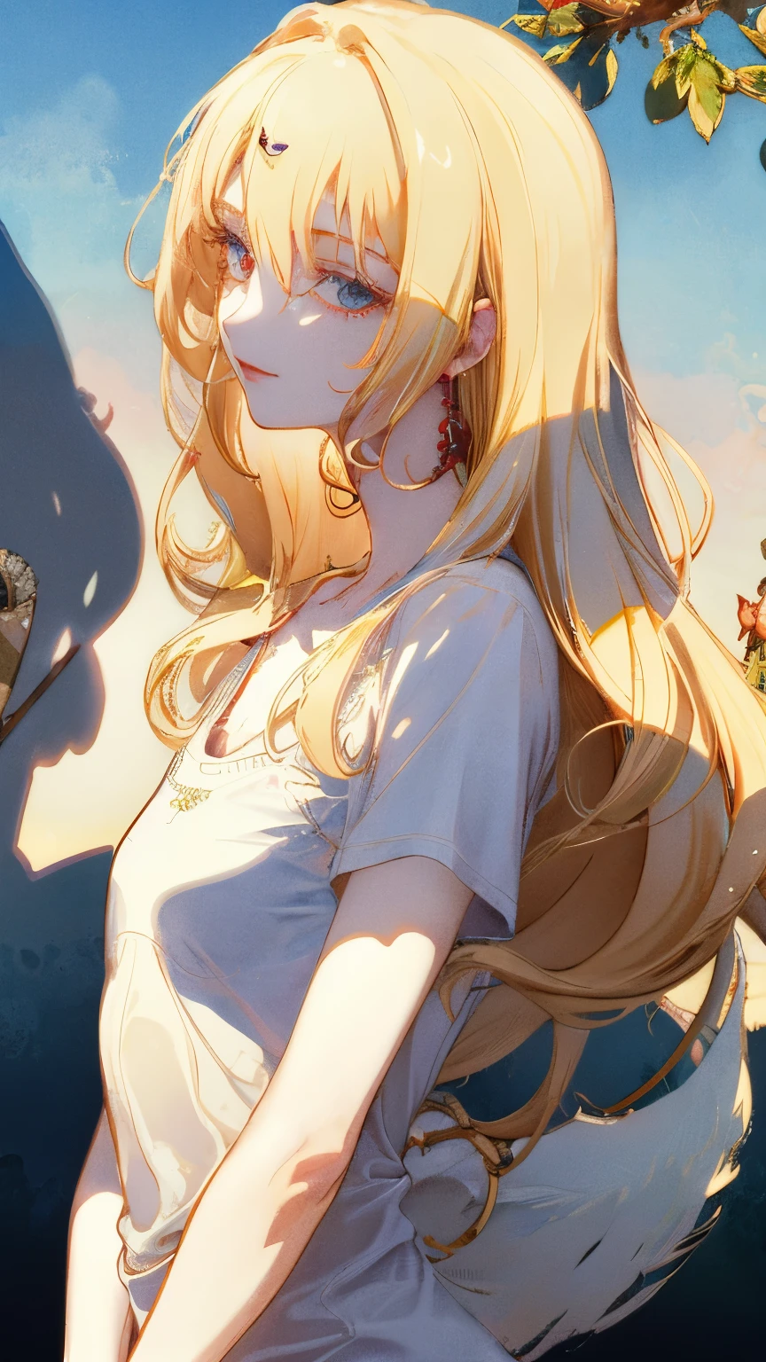 masterpiece: 1.7、Highest quality、(High-definition CG、Ultra-detailed、Best Shadow:1.5)、Picturesque、sketch、Paper Textures、Ultra-high resolution、solo、Beauty、Long blonde hair、White shirt、Upper body、Light Smile、Extremely thin face、Flat Color、High-definition、Extremely thin face、Realistic、Limited edition palette、Low Contrast、Best Writing、Blanche:1.5、(ゼンTangle、Mandala、Tangle、エンTangle:0.8)