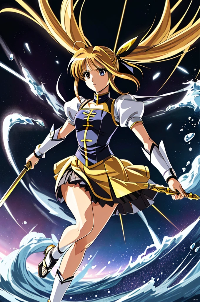 Highest quality，High resolution，((Nanoha)) ，One person，（bow），（Magical girl），woman，One personで，Young Girl，リリカルNanoha，strongest，Anime Style，(Limbs)，(Full Finger)，(Accurate fingertips), (The finer details), (Super detailed)，4K，(high resolution)，whole body, (Front angle), Looking at the camera,masterpiece，(Subtle details)，(Intricate details)，Octane Rendering，(Hyper Detail)，
