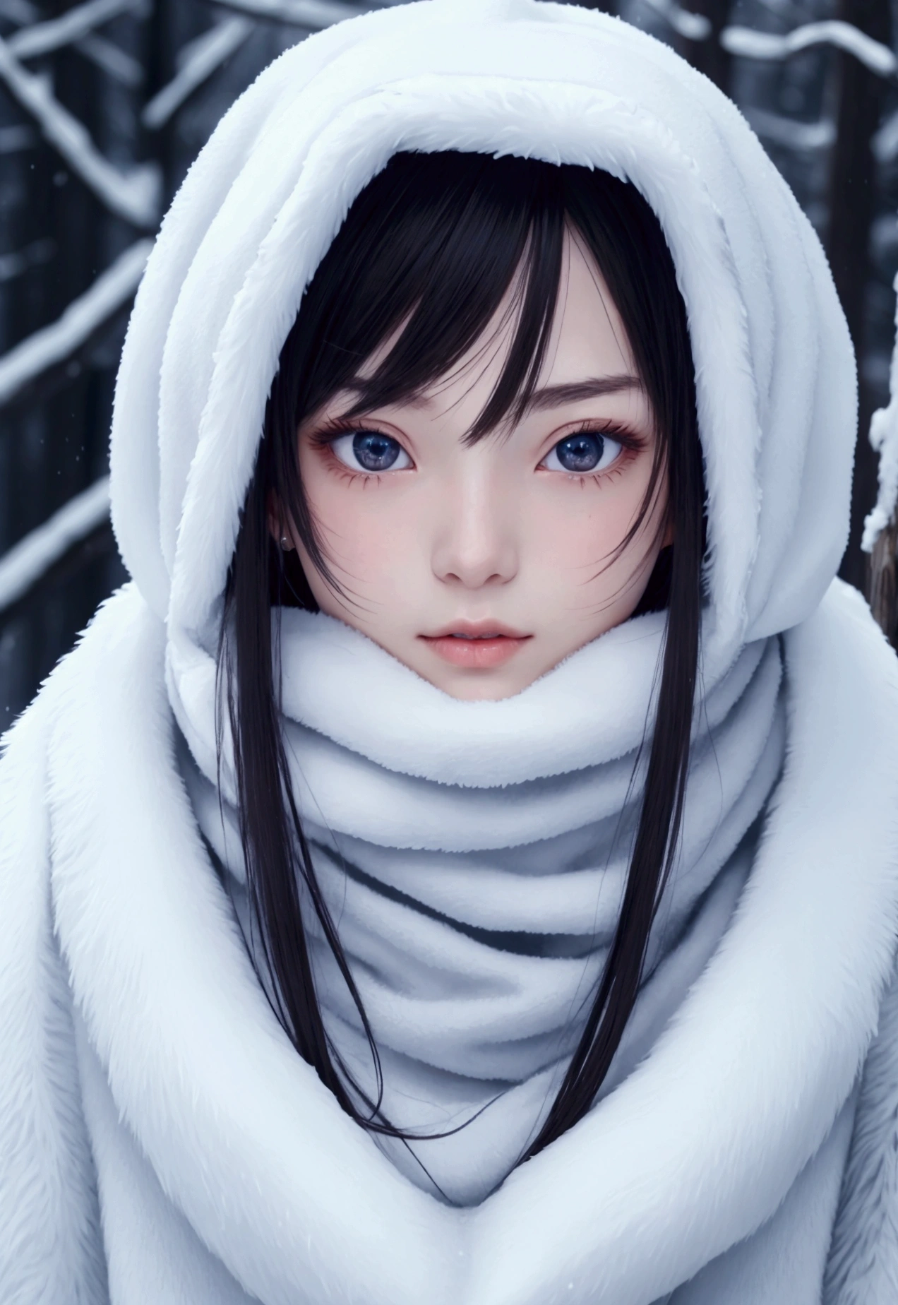 anime,masterpiece, accurate, textured skin, best quality, highres, super detail, 8k,A cozy moment in the snowy winter, high detailed eyes,focus eyes