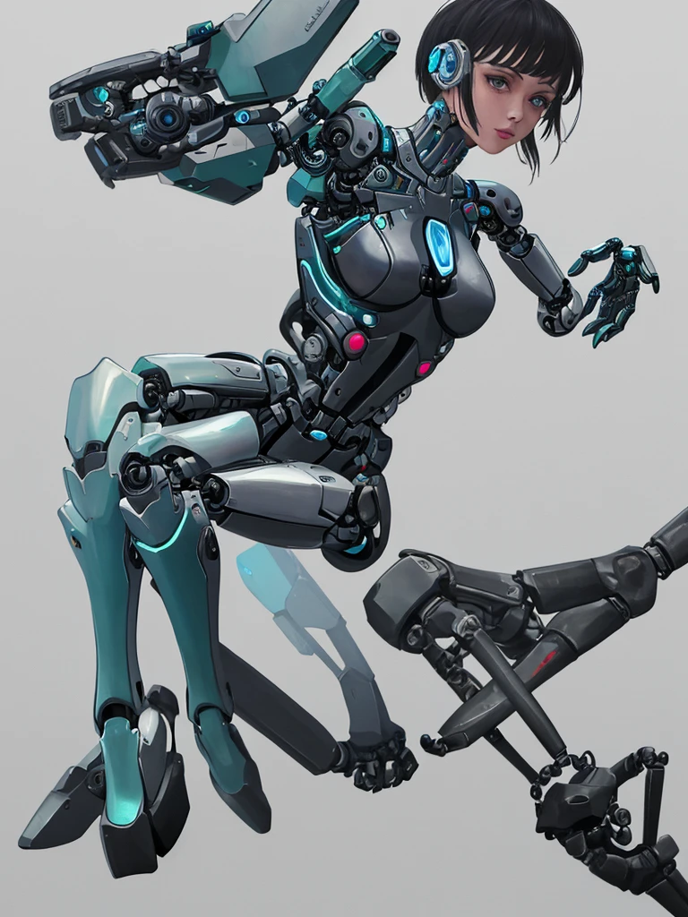 Woman with robotic arm 