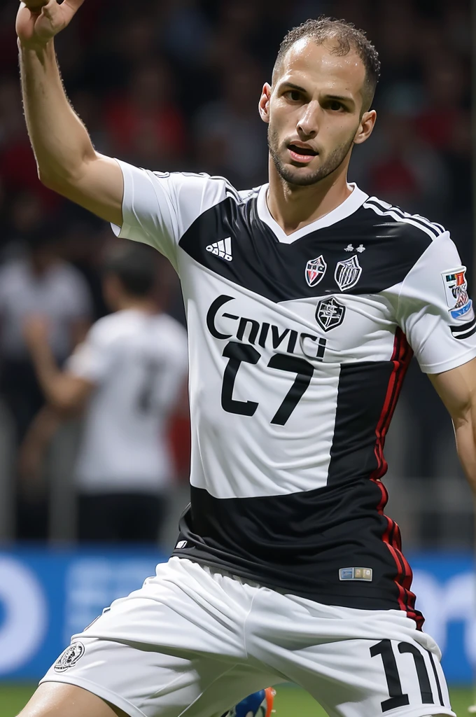 São Paulo calleri player,scoring a goal against Corinthians in the neoquímica arena