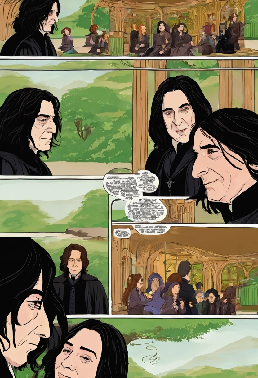 Severus Snape being friendly, sorride  a HermioneGranger 
