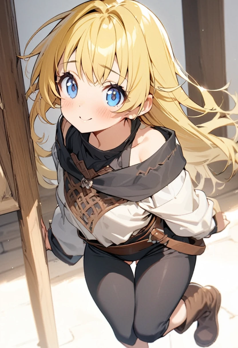 ({masterpiece}},{best quality,},white background,full body,Middle Ages,1 Girl,(14years old1:1),younger sister,Yellow hair,Lively。cute,sexy,({masterpiece}},{best quality}