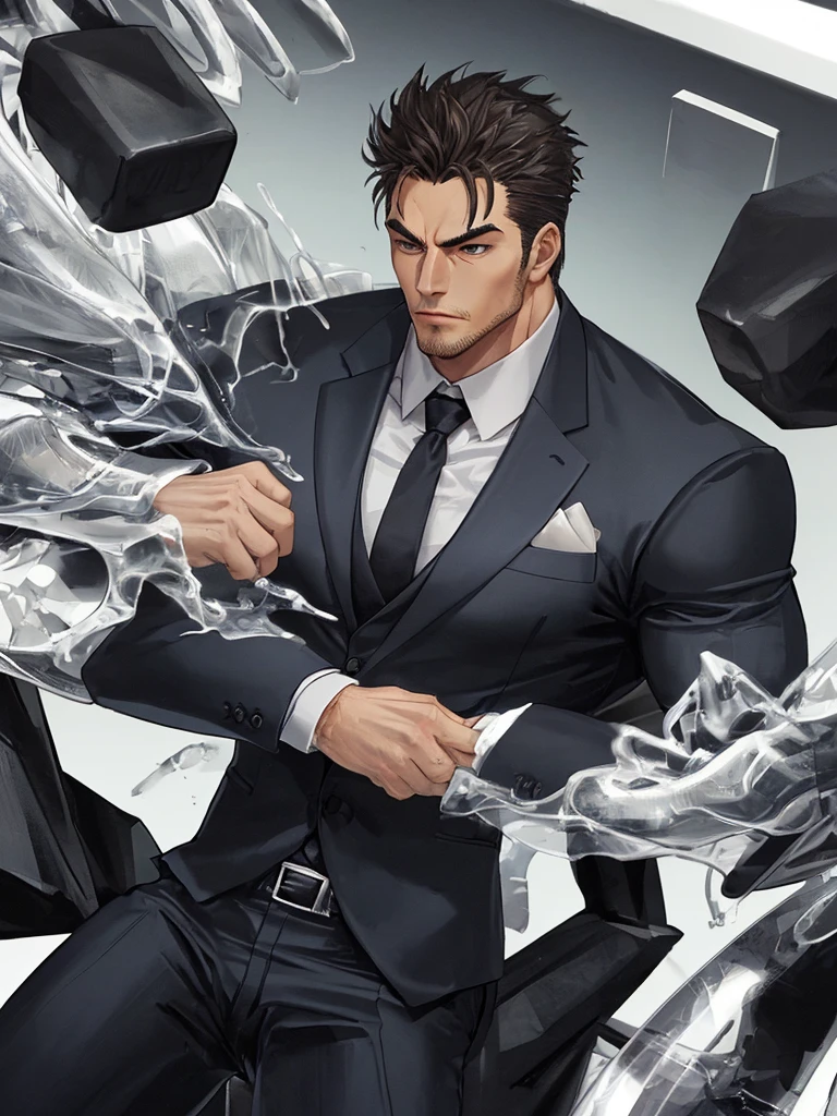 Muscular man in suit