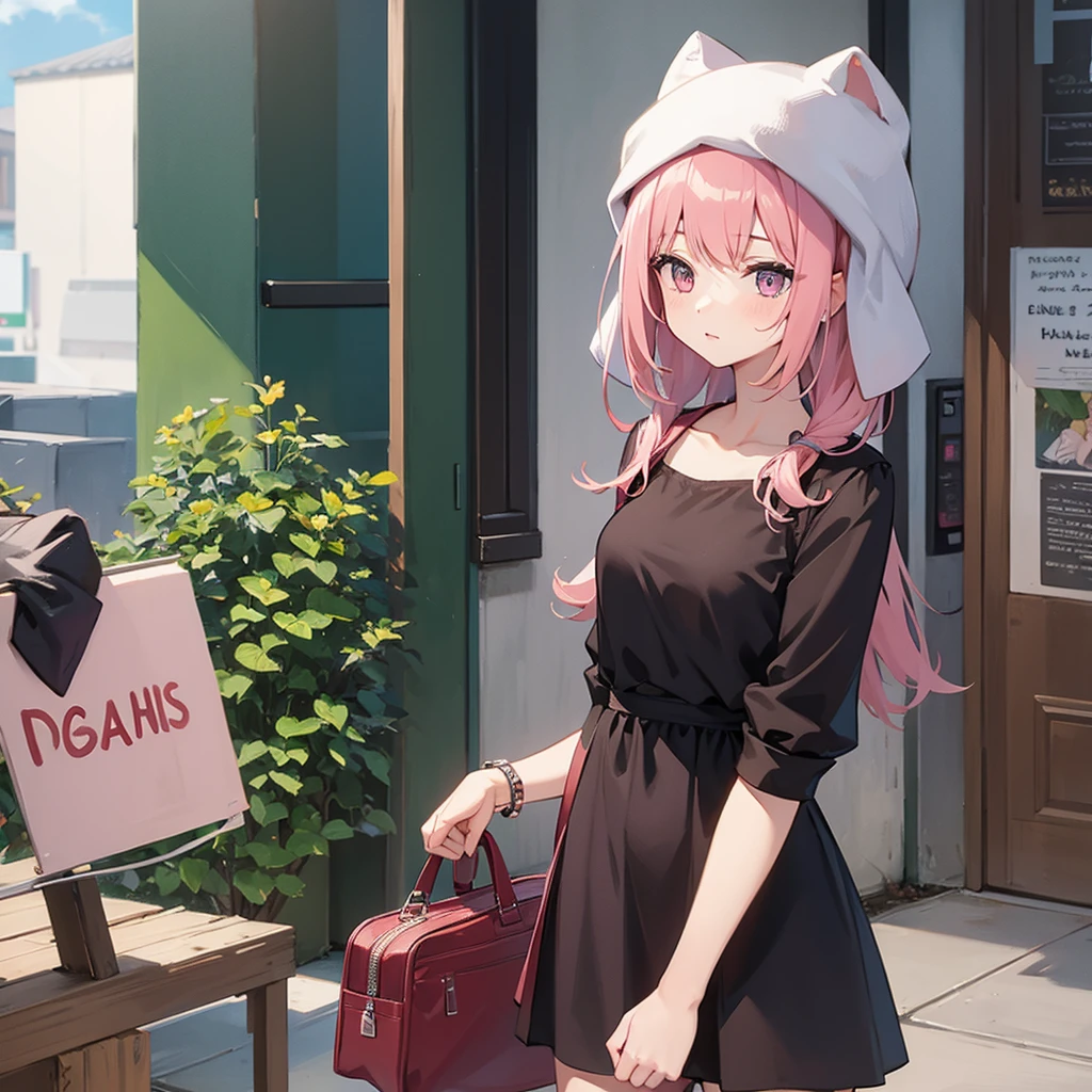 1 girl, new, pink hair