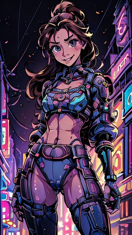(8k),(masterpiece),(Japanese),(),((innocent look)),((Childish)),From the front,smile,cute,Innocent,Kind eyes,Flat chest,Hairless vagina, Cameltoe, wendy darling,short,Hair blowing in the wind, red Hair,Strong wind,night,dark, Neon light cyberpunk Disneyland