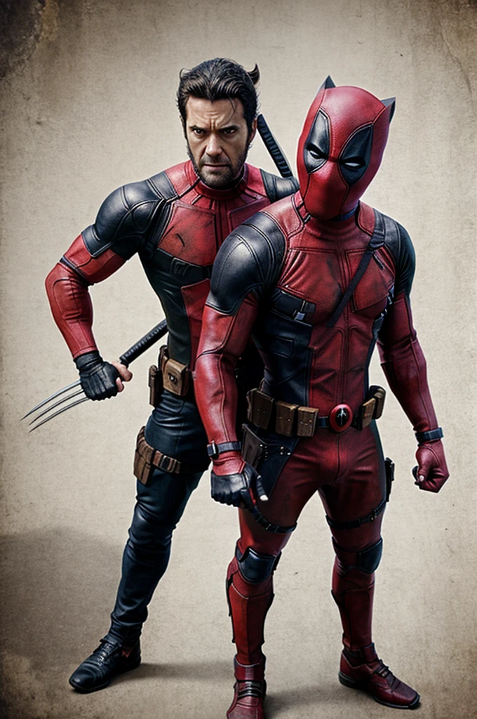 Create a poster consisting deadpool and Wolverine .