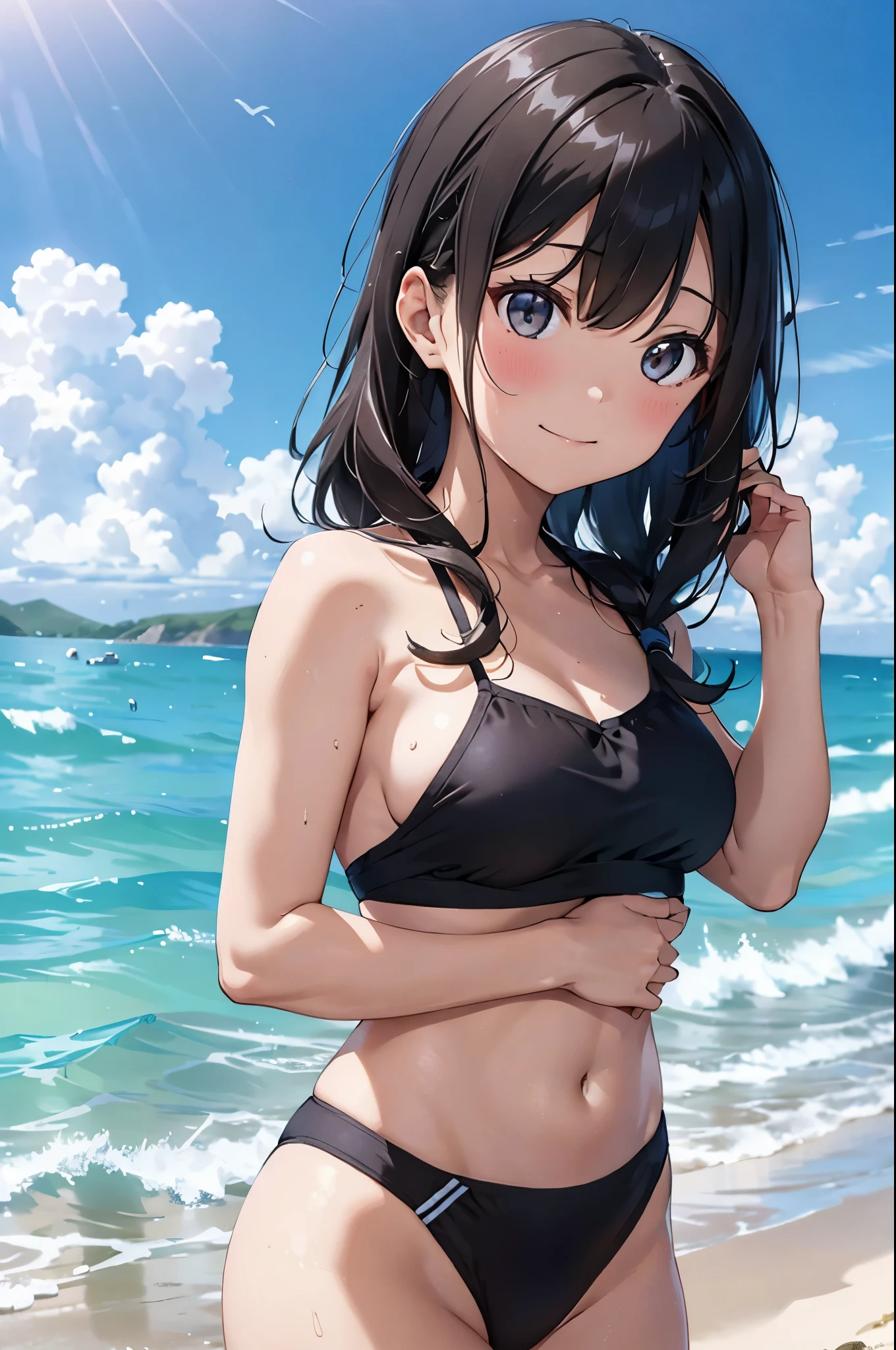 以下は2000文字of詳細なプロンプトです::
--- Very detailed, Realistic, high-resolution 4K image of a beautiful woman standing topless by the seaside. of woman is the main focus of the image, with every detail of her appearance meticulously depicted to emphasize her natural beauty and the artistic nature of the scene. She has been a long time, Flowing, Wavy hair cascading down the back, catching the sunlight and shimmering with natural highlights. 彼女of肌は日焼けしている, Give her health, Shining and contrasting beautifully with bright light, 彼女of後ろには澄み切った青空.
Her eyes are expressive and captivating, reflecting the joy and warmth of a perfect summer day. She's gentle, warm smile that exudes confidence and contentment, inviting viewers to share in the serene and blissful atmosphere of the seaside. Her facial features are soft and harmonious, 自然な優雅さが彼女of魅力をさらに引き立てる.
of woman is standing confidently topless, emphasizing her natural beauty and the of the summer beach setting. 彼女of姿勢はリラックスしていながらも落ち着いています, embodying a sense of ease and grace. 彼女of肩は少し後ろに引かれている, and her arms hang naturally at her sides, 彼女of姿勢of自然な美しさをさらに引き立てている. of focus on her toplessness is tasteful and artistic, ensuring that the image remains elegant and sophisticated.
of background of the image features a stunning seaside landscape, In the endless blue sky, ふわふわof白い雲が点在. of gentle waves of the ocean lap at the shore, creating a soothing and rhythmic backdrop that complements the tranquility of the scene. of sandy beach extends into the distance, with the golden grains of sand sparkling in the sunlight.
In the distance, a few beachgoers can be seen enjoying the sun and sea, Enhance the tranquil atmosphere. of overall atmosphere of the image is bright, warm, and summery, 喜びof気持ちを呼び起こす, relaxation, and . of
