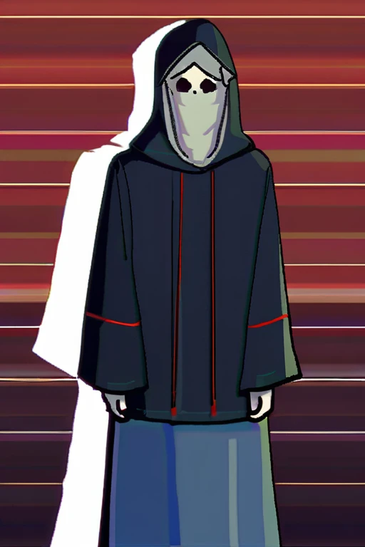 ((Лучшее качество)), ((шедевр)), (подробный), A tramp in a hood from the back
