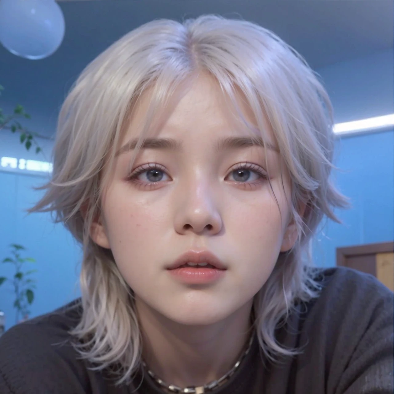 Arafa woman with dyed hair sitting at a table, Jung Jaehyun, Adorable pale korean face., Smart Ulzzang, kim doyoung, with short hair, Jossi Hacer Blackpink, Hong Jun Hyung, Tae June Kim, ulzzang, the hime cut, jaeyeon nam, xqc, jimin park, platinum short hair