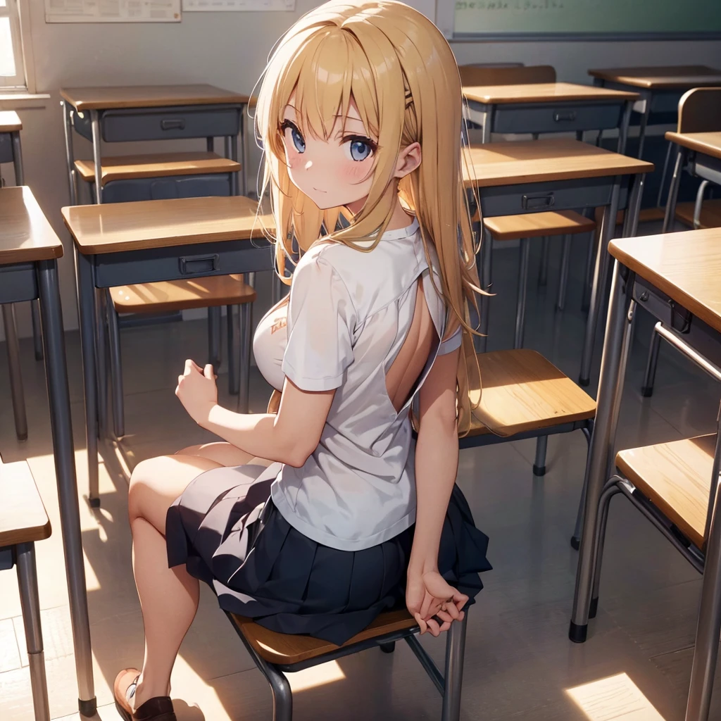 high school girl, high school girl, high school girl, masterpiece、Highest quality, high school girl, masterpiece、Highest quality、NSFW, {Large Breasts}、classroom、classroom、classroom、classroom、classroom、All Nude、All Nude、All Nude、Big Breasts、Big Breasts、Big Breasts、Sitting on a chair、Sitting on a chair、Sitting on a chair、Sitting on a chair、Sitting on a chair、Backwards、Backwards、Backwards、Beautiful back、Beautiful back、Beautiful back、Beautiful back、Beautiful back、Blonde Hair、Blonde Hair、Blonde Hair