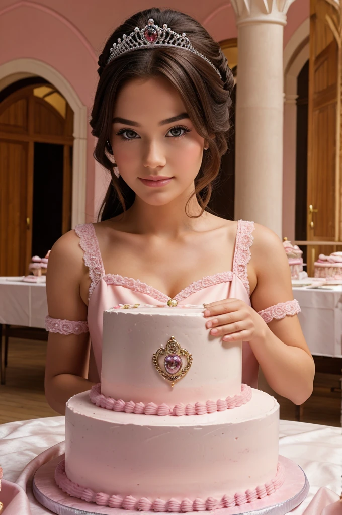 A beautiful princess with cake