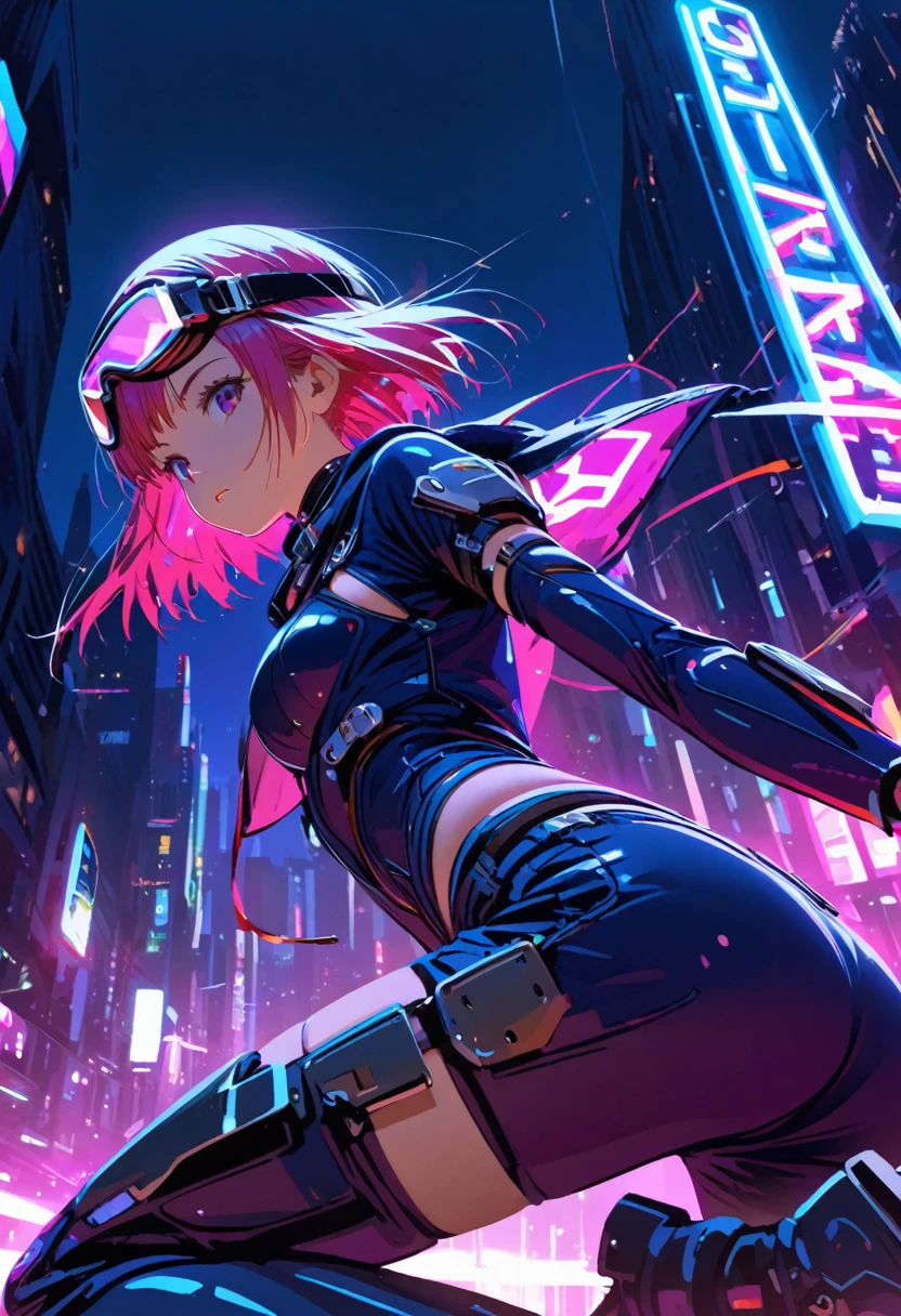 masterpiece, best quality, highres, lu1, cyborg, multicolored hair, makeup, bare shoulders, black leotard, highleg leotard, (thong:1.1), white jacket, open jacket, belt, shorts, lucy \(cyberpunk\) sitting a bench in a city,crossing legs, holding,,holding, holding cigarette between fingers, anime cyberpunk art, digital cyberpunk - anime art, seductive anime girl art, female cyberpunk anime girl,   Looking at the viewer, city, full moon, night