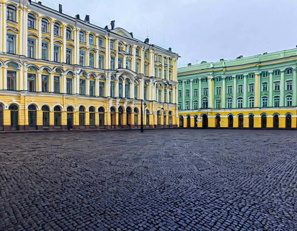 Courtyard in St. Petersburg without people. Nevsky Prospekt.