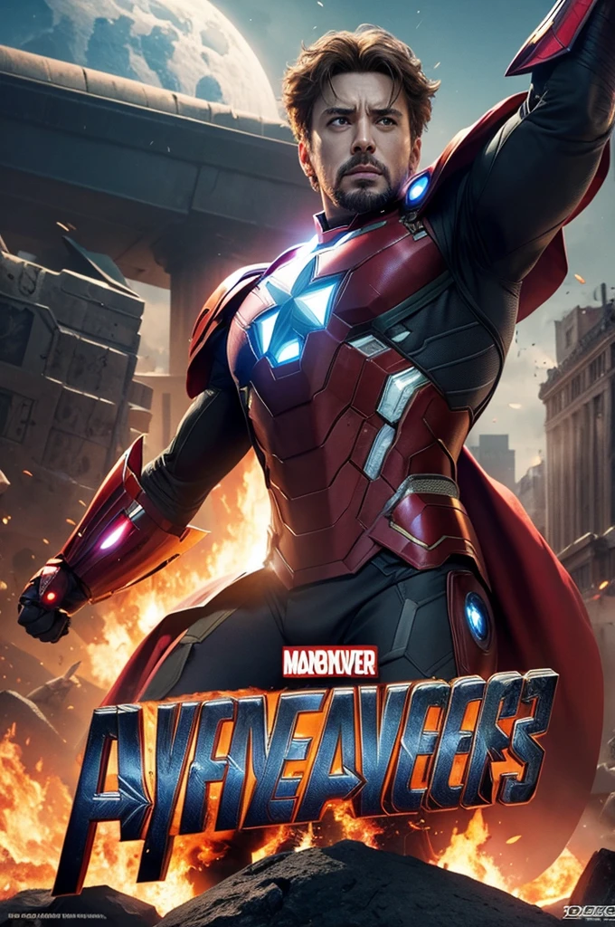 Create a movie poster,avengers,which will probably be released in 2026