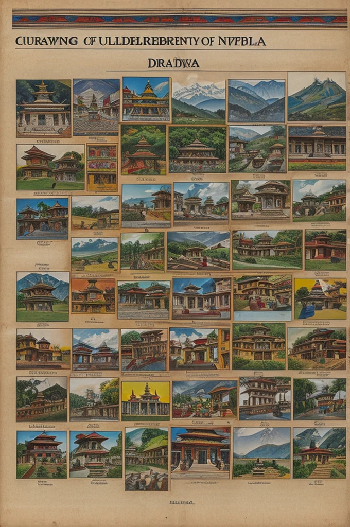 Drawing of Cultural diversity of Nepal 