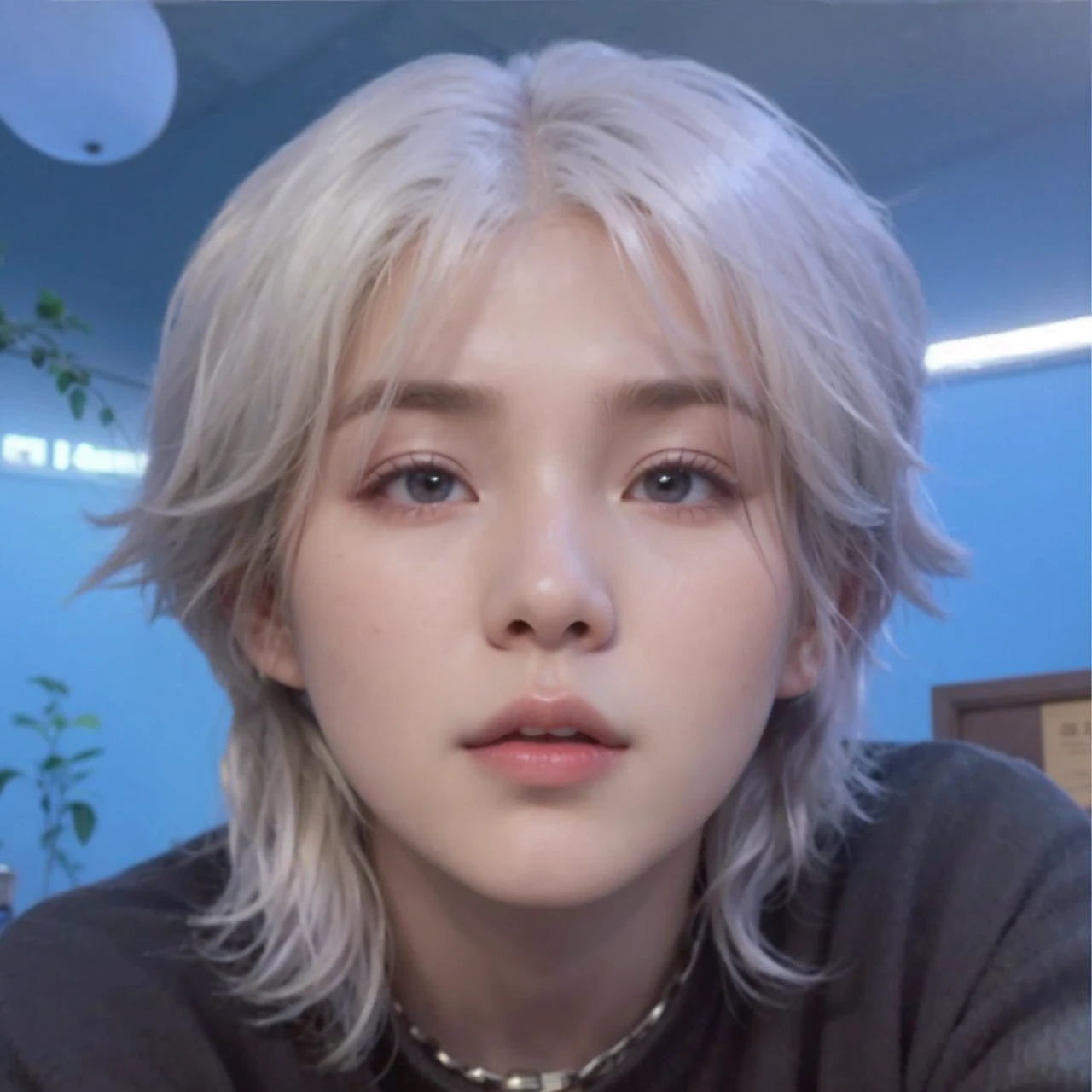 Arafa woman with dyed hair sitting at a table, Jung Jaehyun, Adorable pale korean face., Smart Ulzzang, kim doyoung, with short hair, Jossi Hacer Blackpink, Hong Jun Hyung, Tae June Kim, ulzzang, the hime cut, jaeyeon nam, xqc, jimin park, platinum short hair