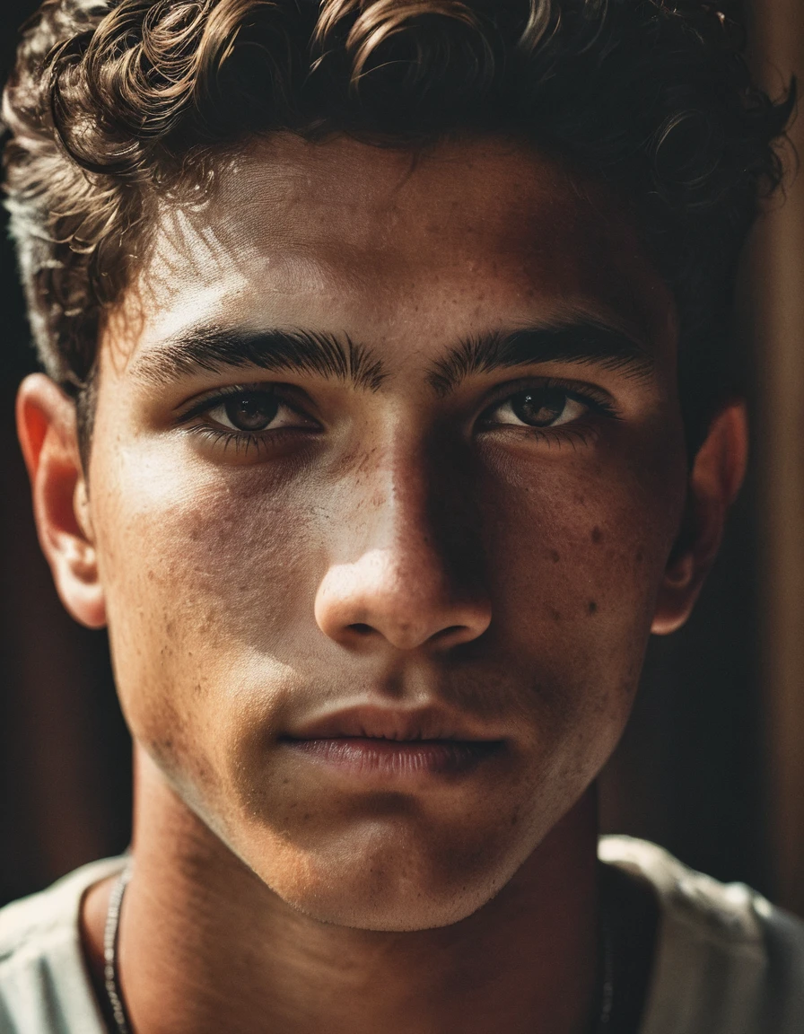 instagram photo, portrait photo of 20 y.o. larino man, perfect detailed eyes, natural skin, hard shadows, film grain