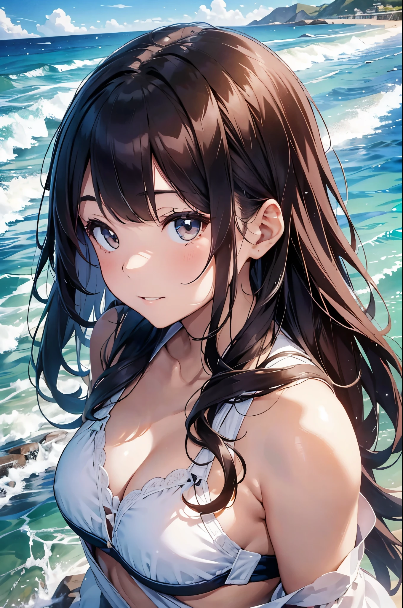 以下は2000文字of詳細なプロンプトです::
--- Very detailed, Realistic, high-resolution 4K image of a beautiful woman standing topless by the seaside. of woman is the main focus of the image, with every detail of her appearance meticulously depicted to emphasize her natural beauty and the artistic nature of the scene. She has been a long time, Flowing, Wavy hair cascading down the back, catching the sunlight and shimmering with natural highlights. 彼女of肌は日焼けしている, Give her health, Shining and contrasting beautifully with bright light, 彼女of後ろには澄み切った青空.
Her eyes are expressive and captivating, reflecting the joy and warmth of a perfect summer day. She's gentle, warm smile that exudes confidence and contentment, inviting viewers to share in the serene and blissful atmosphere of the seaside. Her facial features are soft and harmonious, 自然な優雅さが彼女of魅力をさらに引き立てる.
of woman is standing confidently topless, emphasizing her natural beauty and the of the summer beach setting. 彼女of姿勢はリラックスしていながらも落ち着いています, embodying a sense of ease and grace. 彼女of肩は少し後ろに引かれている, and her arms hang naturally at her sides, 彼女of姿勢of自然な美しさをさらに引き立てている. of focus on her toplessness is tasteful and artistic, ensuring that the image remains elegant and sophisticated.
of background of the image features a stunning seaside landscape, In the endless blue sky, ふわふわof白い雲が点在. of gentle waves of the ocean lap at the shore, creating a soothing and rhythmic backdrop that complements the tranquility of the scene. of sandy beach extends into the distance, with the golden grains of sand sparkling in the sunlight.
In the distance, a few beachgoers can be seen enjoying the sun and sea, Enhance the tranquil atmosphere. of overall atmosphere of the image is bright, warm, and summery, 喜びof気持ちを呼び起こす, relaxation, and . of