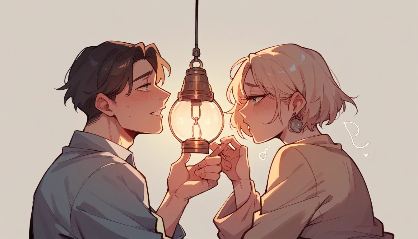 a scene of couple fuckinf with talking bulb
