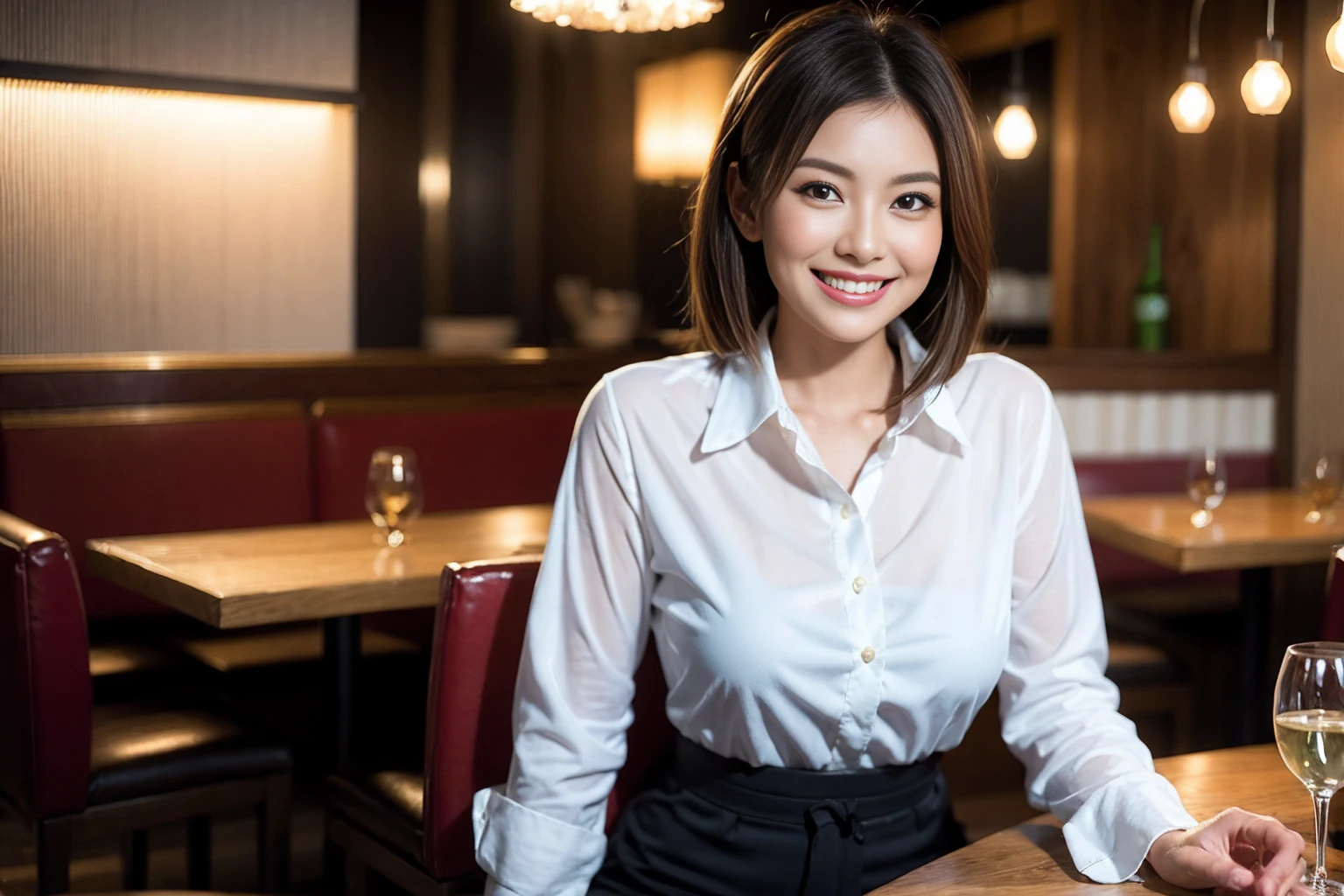 ((Highest quality、8K、masterpiece:1.3))、Shortcuts、cute、slimカップル、modelカップル、actress男優、(Realistic, Intricate details:1.2), full-course dinner、Wine Party、Amazing view of the sunset sky and clouds、A bright smile、short hair,Bright Face、 (Age 45), 42 years old, red wine 、Appetizers、Italian food、Wine bottle、Champagne、sparkling wine、Two beauties、Brown Hair、Shortcuts、Long sleeve shirt、dress、Beautiful woman 1, (slimな顔), (The body is slim), (Brown Hair), (Shortcuts), cheeks turn a little red,Attractive beauty、restaurant, In a prominent place (From the waist up) Nova Frog Style, actress, model, Upper Body, White wine, slim, wine glass, 中央に置かれたwine glass, smile, (smile: 1.15), Beautiful fine grain, Depth f/2,saturation, High Contrast, Strong light and shadow,Moist Body:1.5、3D texture、Delicate eyes、Brown Hair、The hair is very shiny、