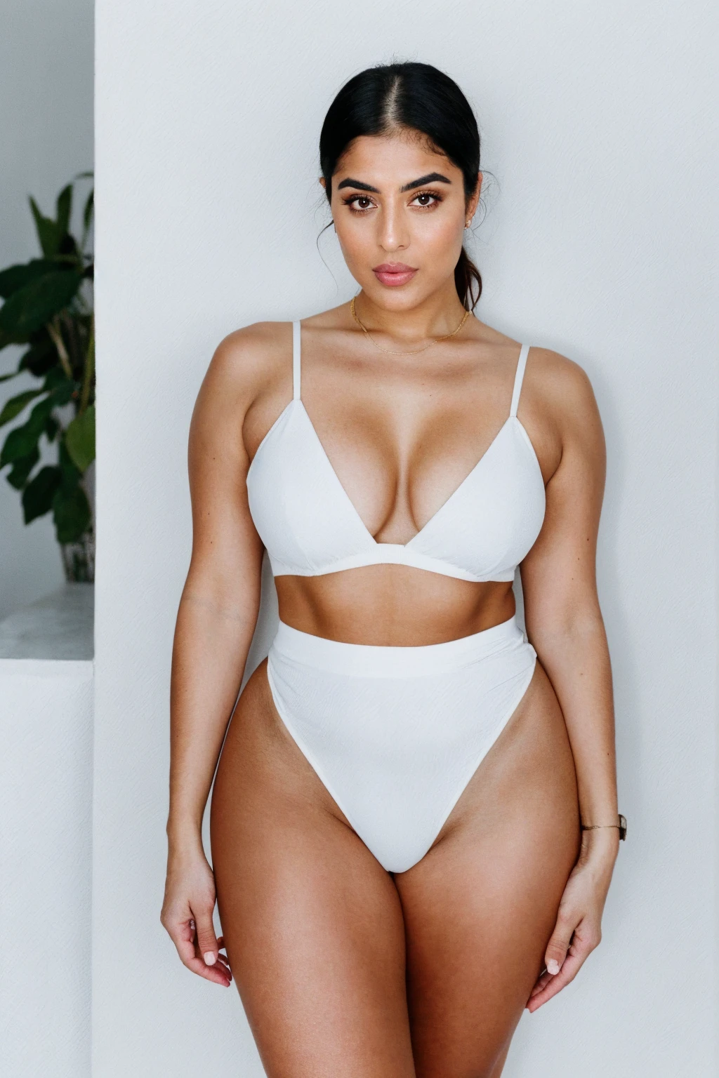 RAW photo,candid photograph, full body,photo of a beautiful,influencer,30yo Iranian woman,detailed skin,naked, looking at viewer, thick body structure,white background,no background, candid pose,blue light, film grain, kodak color, instagram LUT