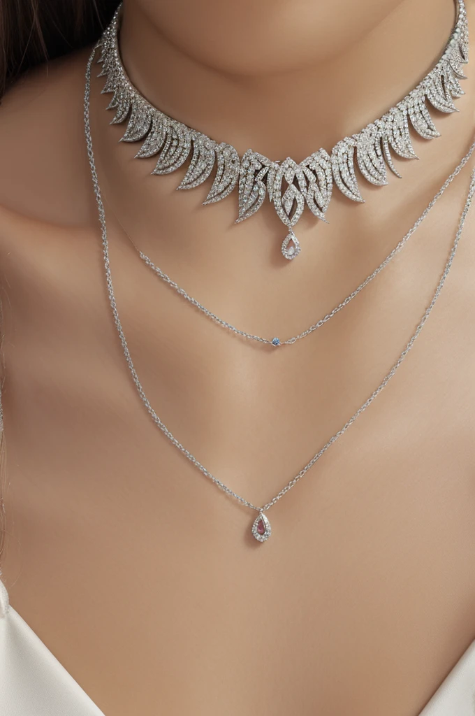 Make me a necklace
material:white silver gemstones:Encrusted with combination of small brilliant cut diamonds for sparkle