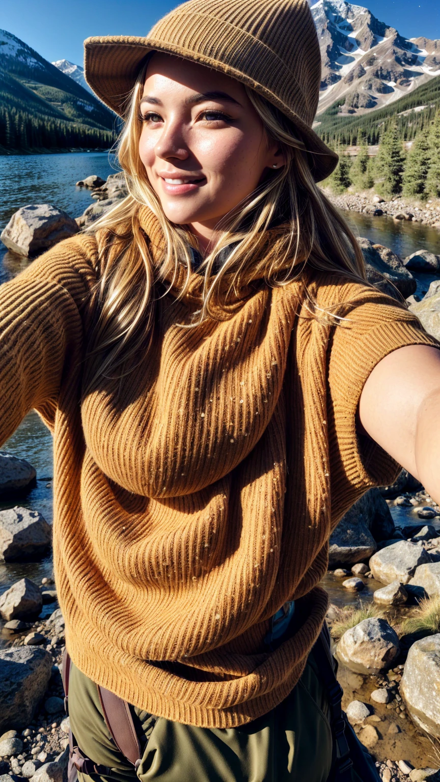 VeronicaCipher ((upper body selfie, happy)), masterpiece, best quality, ultra-detailed, solo, outdoors, (night), mountains, nature, (stars, moon) cheerful, happy, backpack, sleeping bag, camping stove, water bottle, mountain boots, gloves, sweater, hat, flashlight, forest, rocks, river, wood, smoke, shadows, contrast, clear sky, analog style (look at viewer:1.2) (skin texture) (film grain:1.3), (warm hue, warm tone) :1.2), close up, cinematic light, sidelighting, ultra high res, best shadow, RAW, upper body, , wearing pullover
kodak vision 3,