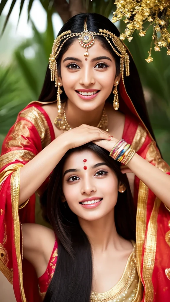Indian women exude a captivating beauty that transcends mere physical appearance. With their mesmerizing almond-shaped eyes, fair skin tones and long, luscious hair, they possess an innate allure. Beyond their stunning exterior, Indian women are characterized by their strong cultural heritage, warm hospitality, and deep-rooted family values. Their resilience, determination, and ability to overcome obstacles reflect inner strength and grace. Embodying wisdom, spirituality, and creativity, they bring depth and richness to every interaction. With a blend of intelligence, ambition, and a good sense of humor, Indian women navigate life's challenges with grace and charm. Their compassion, empathy, and willingness to lend a helping hand showcase the true essence of their beauty, making them not only aesthetically pleasing but also profoundly admirable individuals.