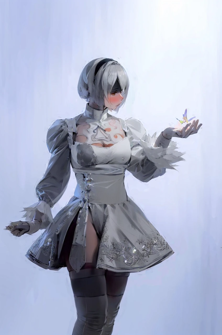 Properly holding a tanto or Japanese sword, (Very detailed CG unified 8k wallpaper), cool maid, Sexy maid outfit, Morbid expression, Two wolves emerge from the skirt, Mad eyes, 8K,tmasterpiece, Best quality,