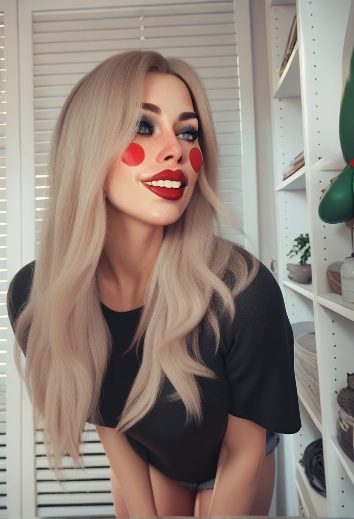 Clown masked woman