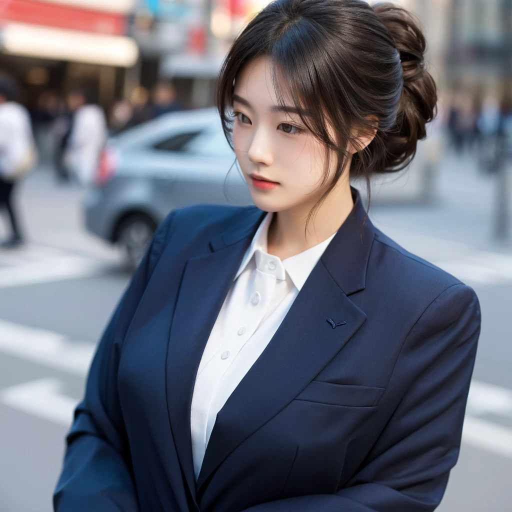 suit、Clean hairstyle、City