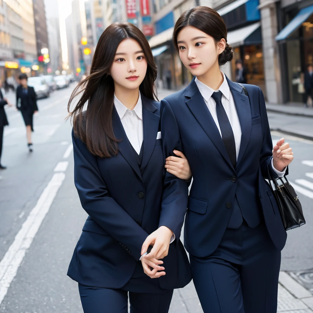 suit、Clean hairstyle、City